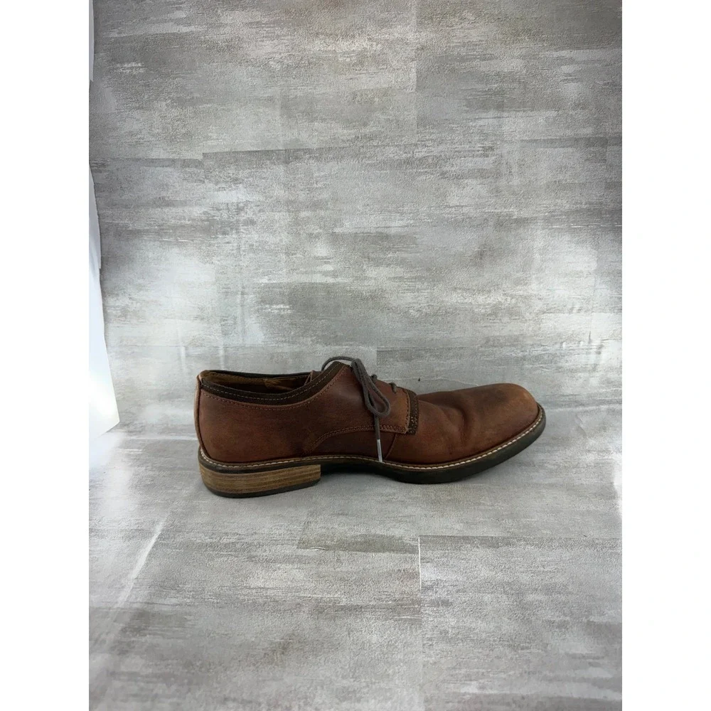 Ecco Men Brown Leather Derby Shoes Lace Up Shock Point 512094 Size 43 US 9